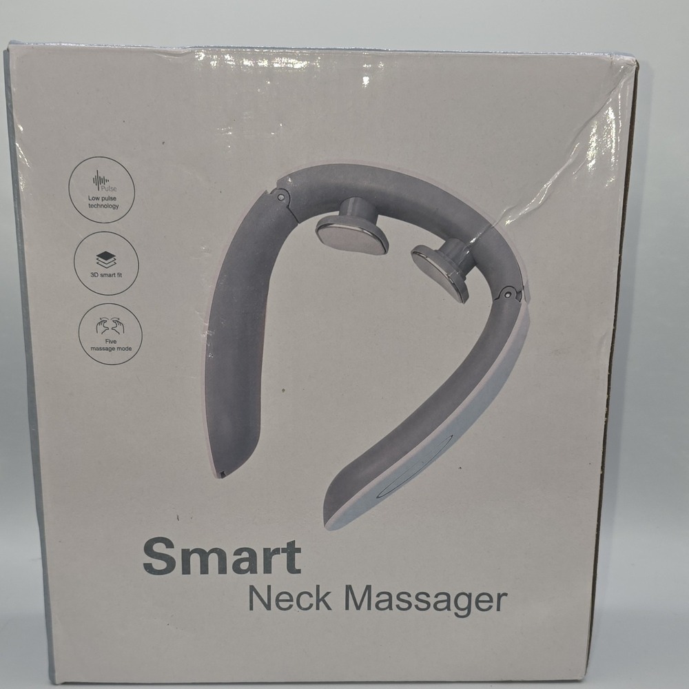 Smart Neck Massager Gray 3D Fit Low‎ Pulse 5 Modes 2 Heads Electronic Device